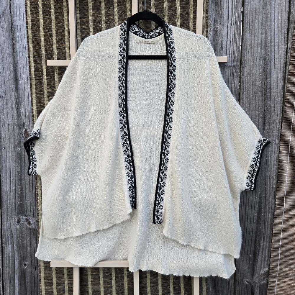 Simply Natural 100% Baby Alpaca Sweater Cape Shrug | One Size